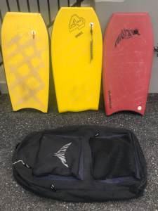 body boards and bag