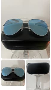Bardot Blue Aviator Sunglasses With Silver Frame