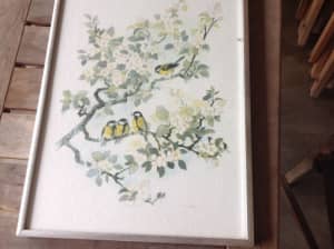 Original water colour painting of wrens in a tree by Mads Stage