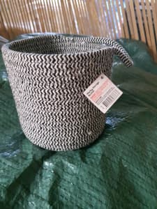 Brand new, Marley woven storage bucket, black&white