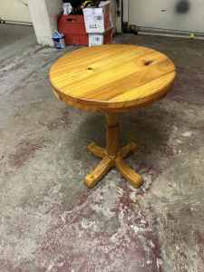 Round solid pine coffee table