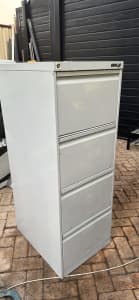 Old grey metalux 4 drawer filing cabinet