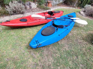 2 kyacks, each comes with a backrest and a paddle