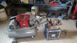 AIR COMPRESSOR and DOUBLE ENDED GRINDER