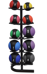 10 Rubber Medicine Ball Kit Complete Set with Rack 1kg to 10kg balls