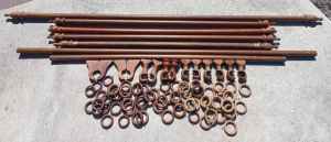 Timber curtain rods & rings