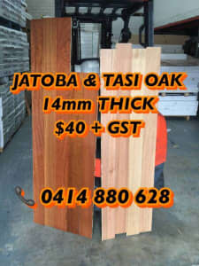 ONLINE SPECIALS!JATOBA&TASIOAK FLOOR 14MM THICK $40+GST FREEQUOTE