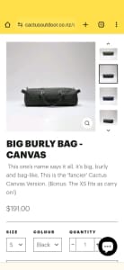 Cactus Big Burly Bag - Canvas bag. Small: 66 litres
