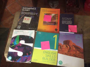 Various Text Books Science, Geography, Math, English Sustainable Plane