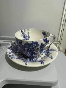 Extra Large Mailing Potters &Porcelain Cup and Saucer made in England 