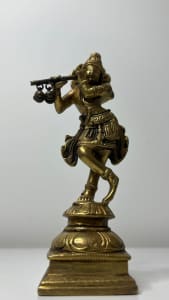 Antique look brass Shri Krishna Statue 