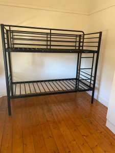 SINGLE SIZE BUNK BED FOR CLEARANCE!!! BLACK COLOUR