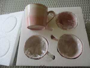 New - boxed set of 4 mugs - colour pink - $29 set