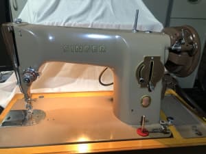 Vintage 1950s Singer 201P Sewing Machine with Carry Case, Foot Pedal