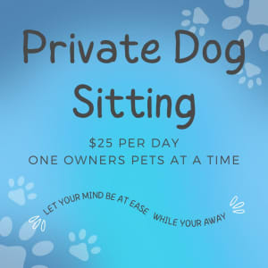 Private Dog Sitting $30 per day