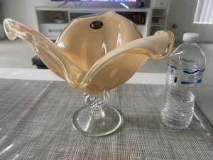 WHITE CRISTAL MURANO BOWL- made in Italy