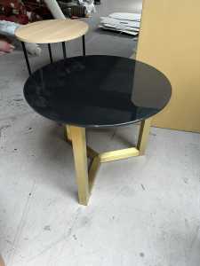 Handmade Brass and Black Glass Coffee Table