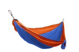 Grand Trunk Single Parachute Nylon Hammock from USA- Orange/Blue
