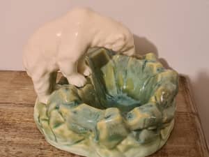 Art Deco Polar Bear ceramic bowl