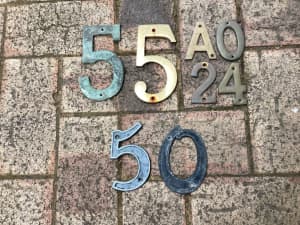 BRASS $ ALUMINIUM HOUSE NUMBERS. (******4172 for QUICK RESPONSE) 