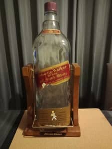 Johnny Walker Alcohol Bottle with Liquid Steel Cradle Dispenser 4.5L