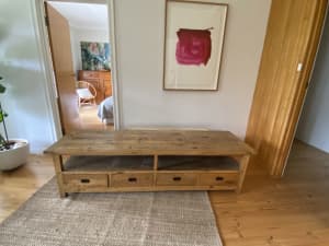 Entertainment unit solid timber
