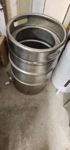 Beer keg modified for brewing or fire pit