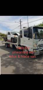 Cash for unwanted ute Toyota hilux & van hiace in any condition