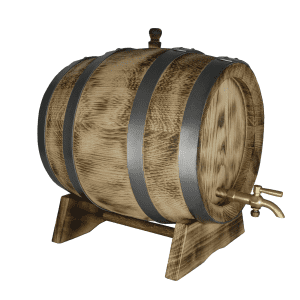 Oak Barrel 5Lts Rustic Finish Black hoops Port Keg Age Alcohol
