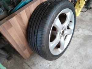 17 inch Maxxis tyre on Subaru Impreza mag $75