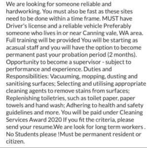 Reliable Commercial Cleaners needed!
