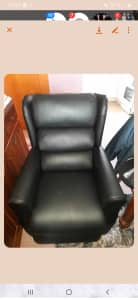 Recliner lift leather chair