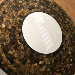 Round Mosaic Mirror in Excellent Condition