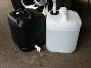 Water containers x 2 , 20 litre clean