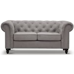 Mellowly 2 Seater Sofa Fabric Uplholstered Chesterfield Lounge Co...