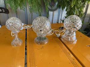 3 x Bohemian Cut Crystal table lamps