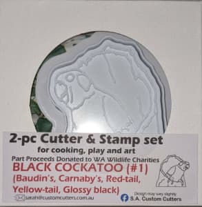 2-piece Cutter Debosser (stamp) sets - Black Cockatoo
