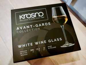 Krosno White Wine Glasses, Box of 6