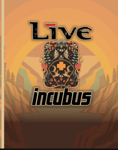 Incubus and Live concert tickets x 2 for 11th April Hordern Pavilion