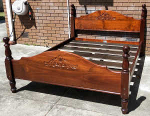 nice queen bed frame and mattress, $350