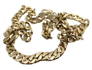 Mens 9ct Yellow Gold Curb Link Chain