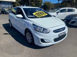 2013 Hyundai Accent RB Active White 4 Speed Sports Automatic Hatchback