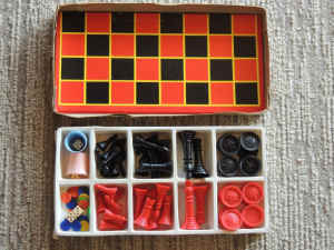 1960s Grace Toys 3 in 1 board games - Chess, Checkers, SnakesnLadders