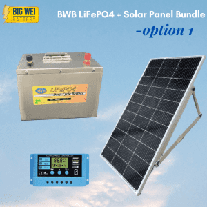 12V 100AH LiFePO4 Lithium Battery 160W Solar Panel Regulator Bundle