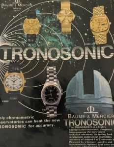 V Rare Baume & Mercier Tronosonic Tuning Fork c1974 Steel Watch