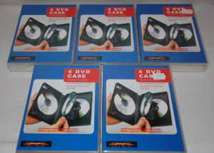 5 x DVD/CD Cases (Each holds up to 4 CDs/DVDs) - BNWT