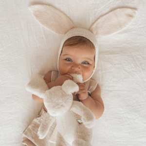 Knitted Easter Bunny Bonnet - Size 2 to 4