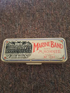 vintage harmonica in case