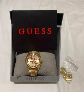 Ladies gold guess watch NEAR NEW RRP $229