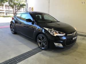 2014 Hyundai Veloster FS3 + Coupe D-CT Black 6 Speed Sports Automatic Dual Clutch Hatchback